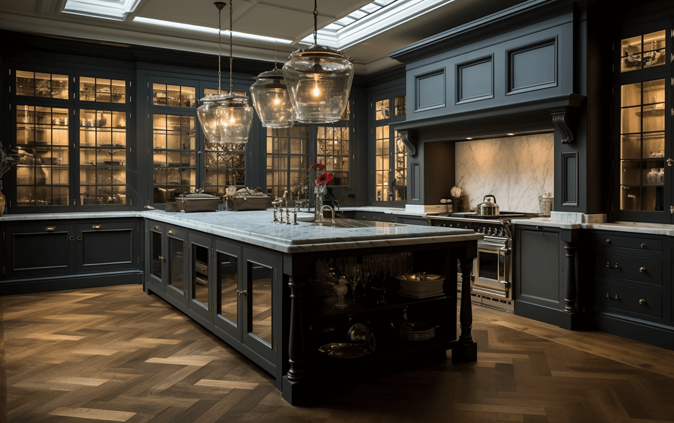 sleek modernised historical kitchen