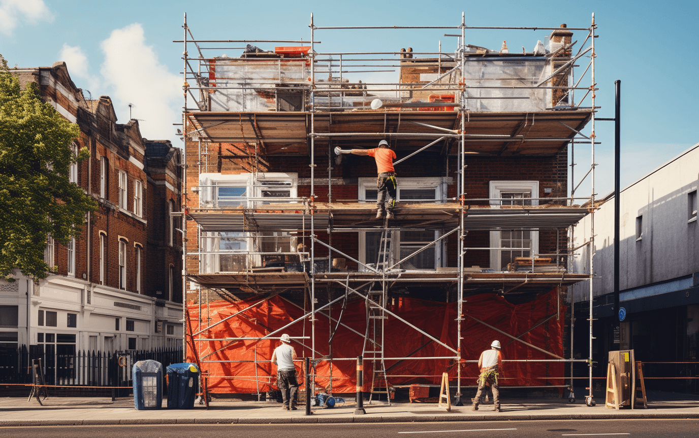 builders wih scaffolding